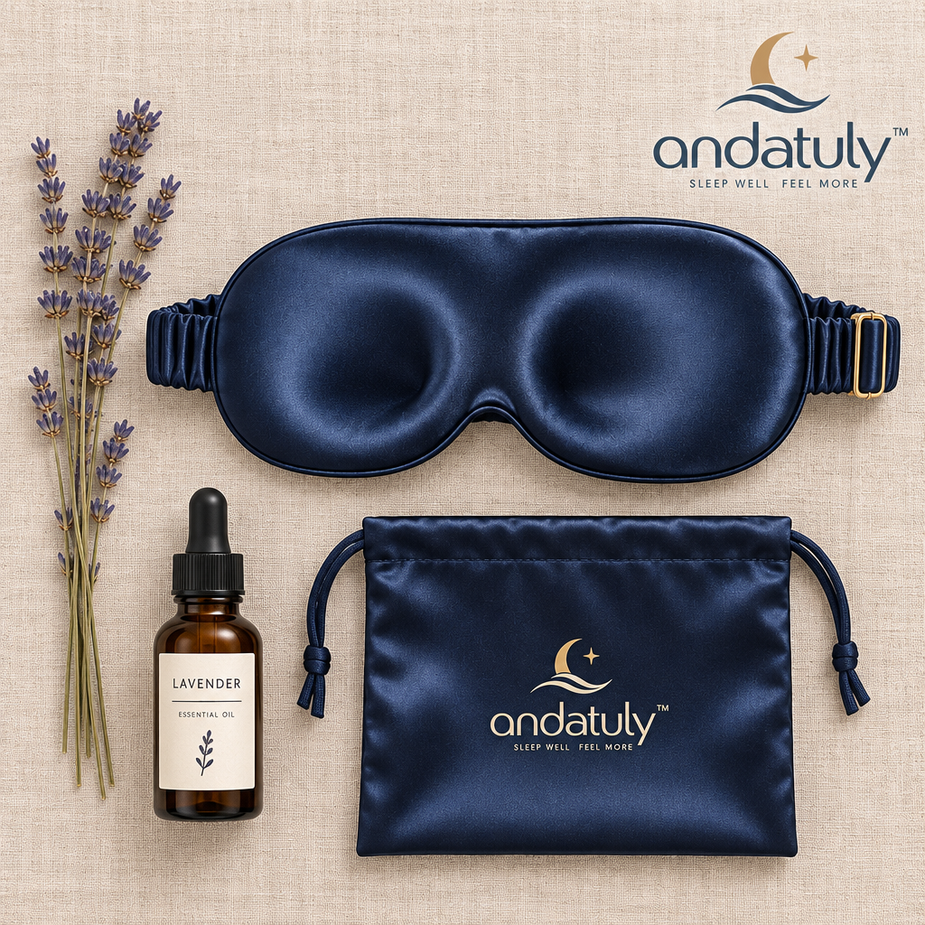 andatuly™ MoonWave 100% Mulberry Silk Contoured Sleep Mask