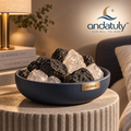andatuly™ MoonBasin Volcanic Lava & White Crystal Bedside Passive Diffuser