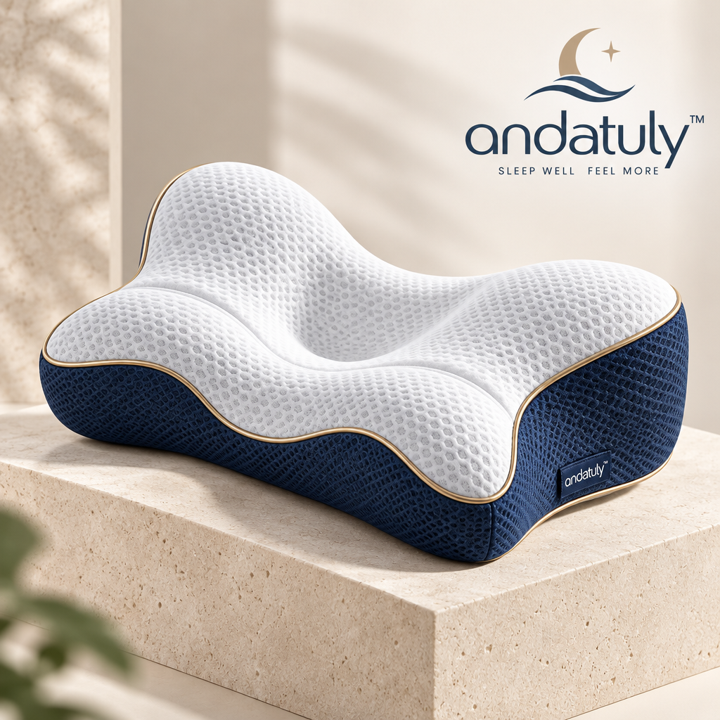 andatuly™ SereneRest Ergonomic Memory Foam Contour Pillow