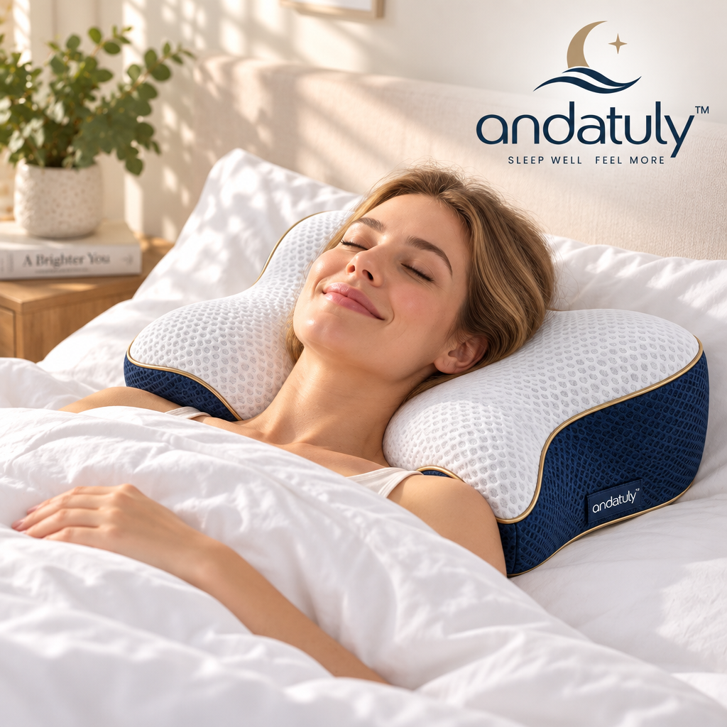 andatuly™ SereneRest Ergonomic Memory Foam Contour Pillow