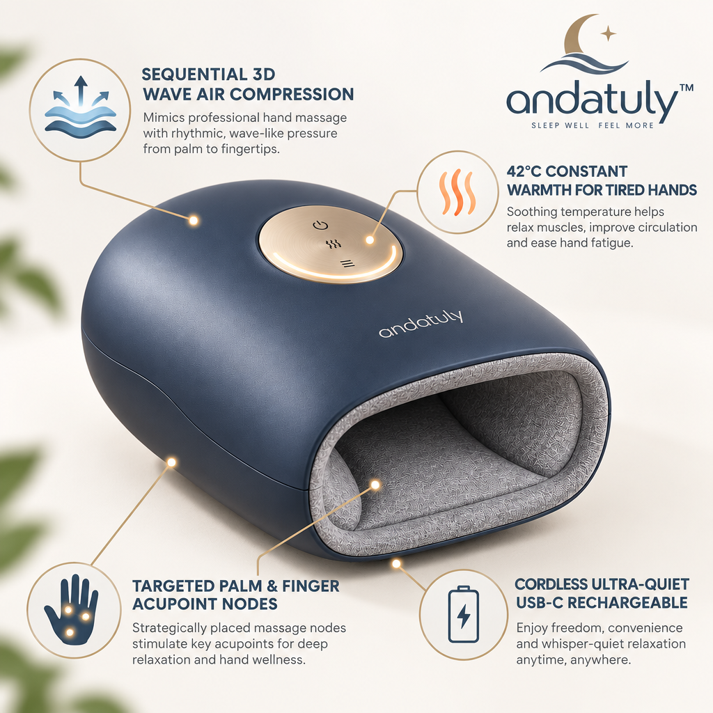 andatuly™ PalmEase Cordless Heated Acupressure Hand Massager