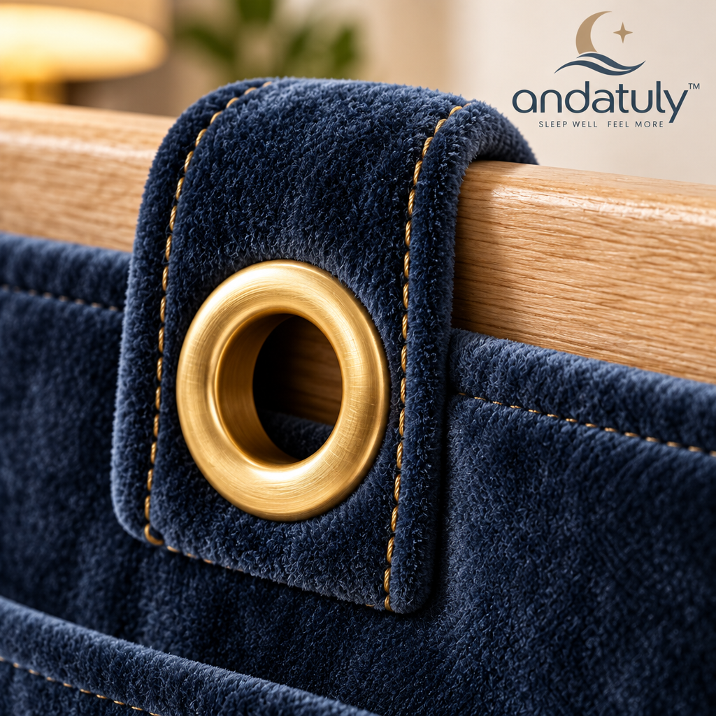 andatuly™ MoonDaze Bedside Velvet Storage Caddy & Wall Drape