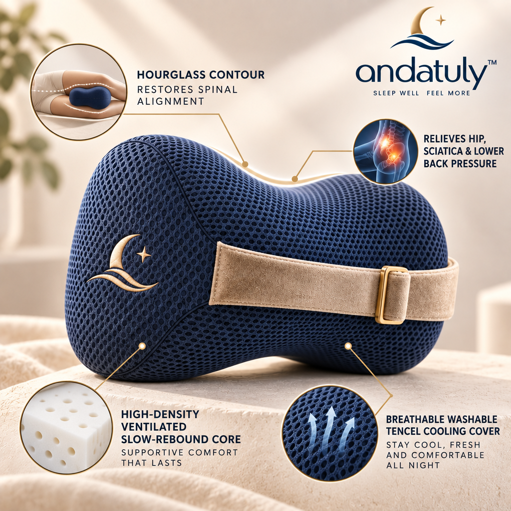 andatuly™ AlignRest Ergonomic Side-Sleeper Knee & Leg Support Pillow